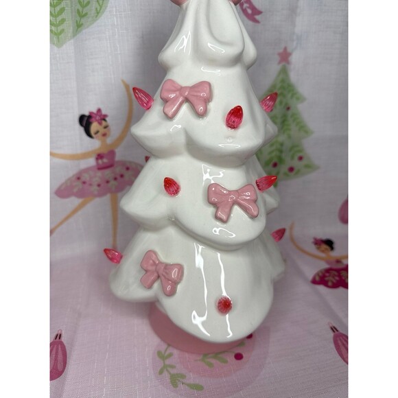 PINK BOW CHRISTMAS TREE WITH LED LIGHTS - Picture 3 of 6
